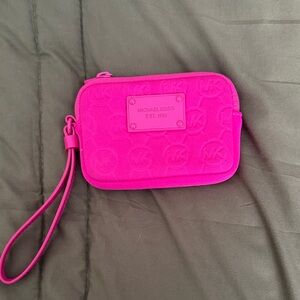 Michael Kors Neon Pink Wristlet Coin Purse
